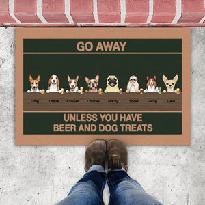 Chic Dog Doormat – Go Away Unless You Have Beer and Dog Treats - 89Prints