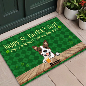 Personalized St. Patrick’s Day Doormat – Hope You Brought Beer & Dog Treats - 89Prints