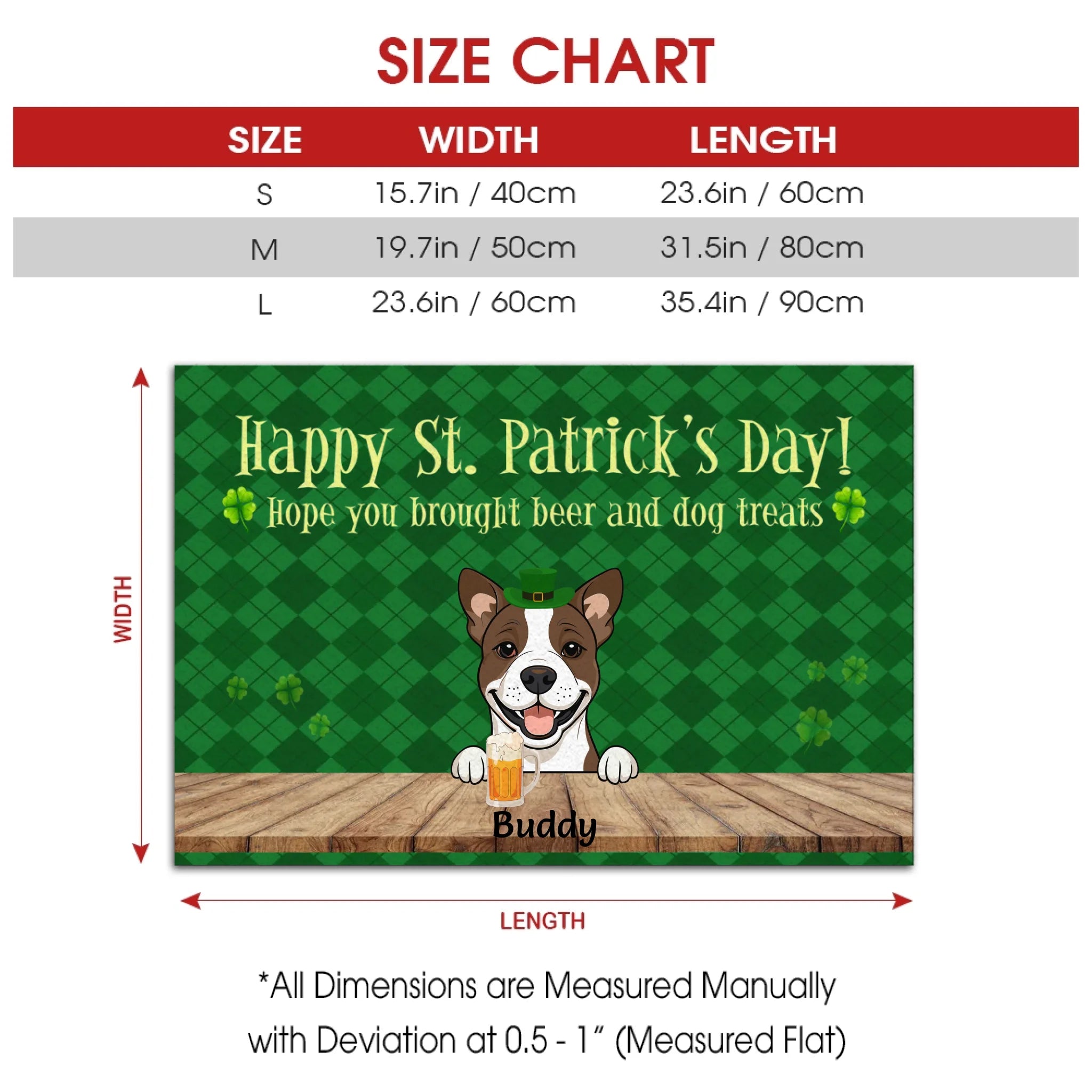 Personalized St. Patrick’s Day Doormat – Hope You Brought Beer & Dog Treats - 89Prints