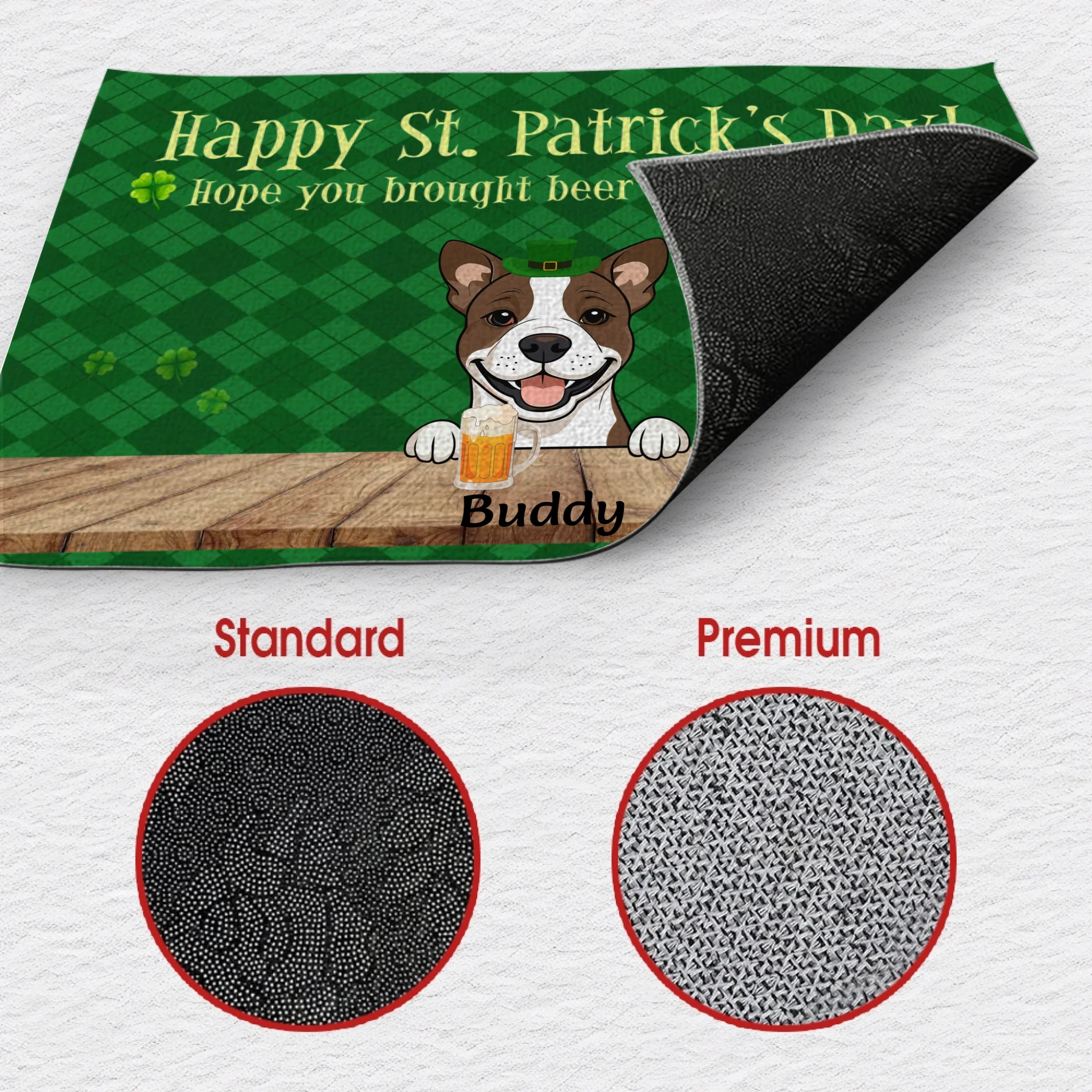 Personalized St. Patrick’s Day Doormat – Hope You Brought Beer & Dog Treats - 89Prints