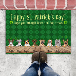 Personalized St. Patrick’s Day Doormat – Hope You Brought Beer & Dog Treats - 89Prints
