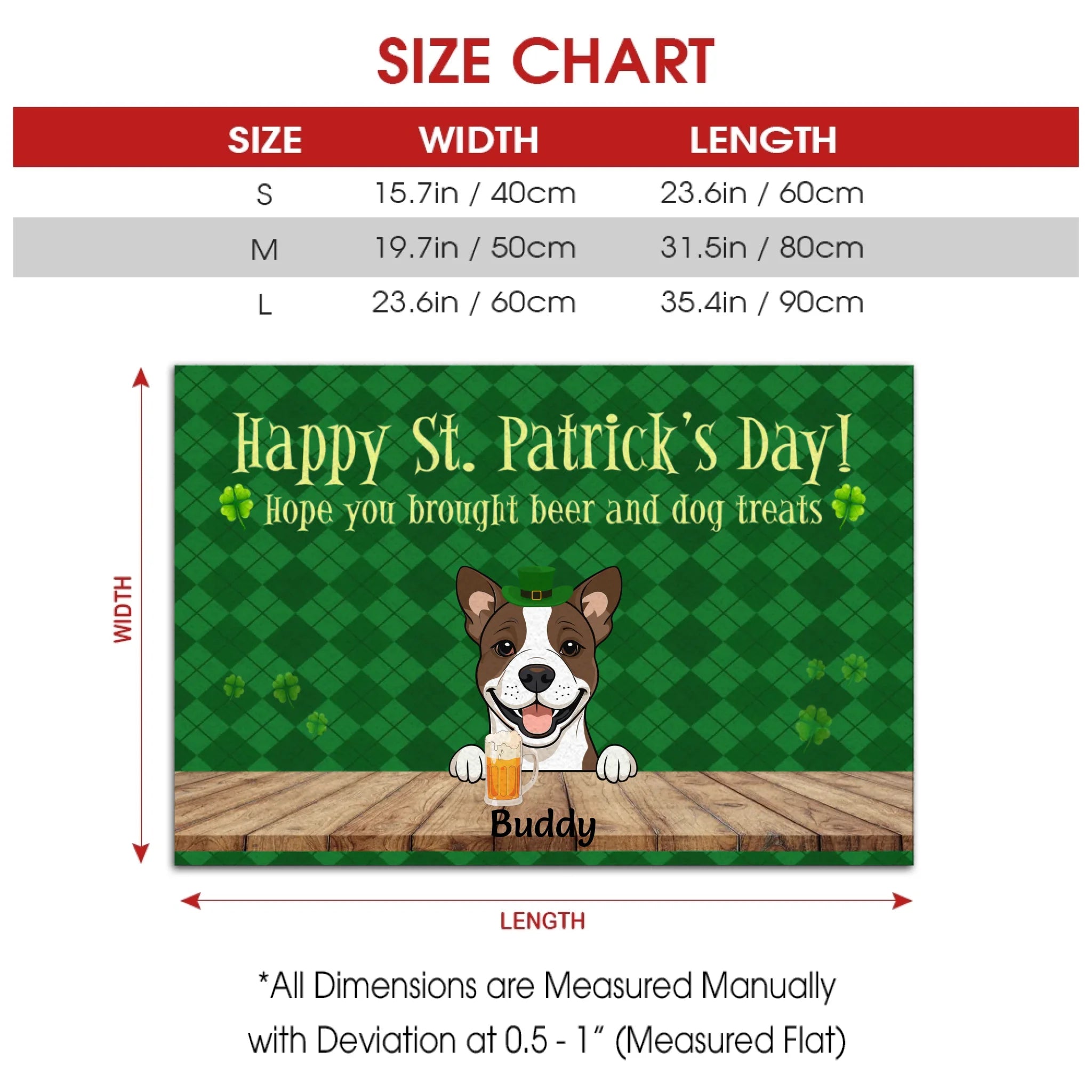Personalized St. Patrick’s Day Doormat – Hope You Brought Beer & Dog Treats - 89Prints