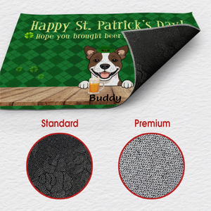 Personalized St. Patrick’s Day Doormat – Hope You Brought Beer & Dog Treats - 89Prints