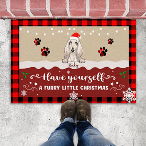 Personalized Christmas Doormat – Dog Rules the Holiday Door - 89Prints