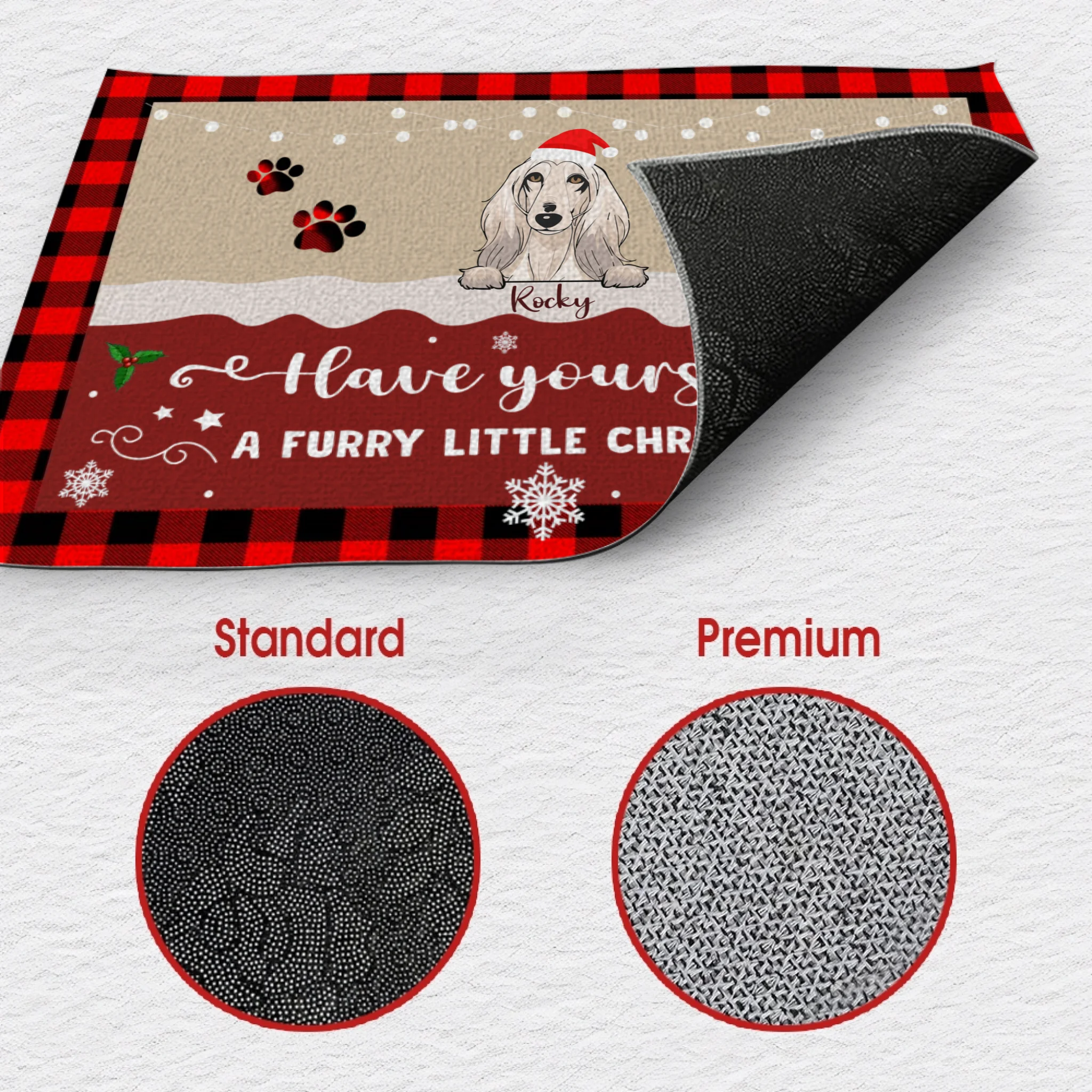 Personalized Christmas Doormat – Dog Rules the Holiday Door - 89Prints