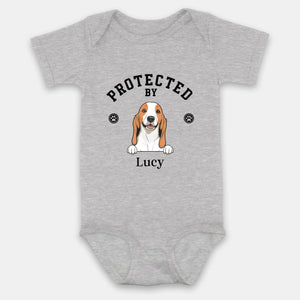Personalized Dog Baby Onesie – “Protected by” Custom Pet Design - 89Prints