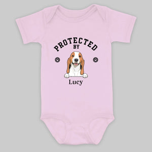 Personalized Dog Baby Onesie – “Protected by” Custom Pet Design - 89Prints
