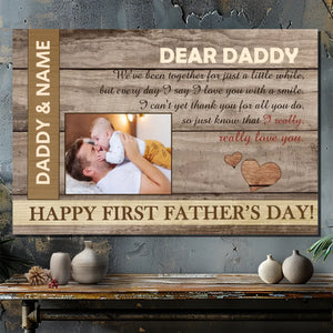 Daddy & Me – Personalized 'Happy First Father's Day' Canvas | 89Prints