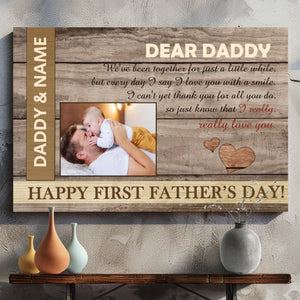 Daddy & Me – Personalized 'Happy First Father's Day' Canvas | 89Prints