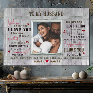 To My Husband – Custom Father's Day Canvas for the Best Dad and Husband