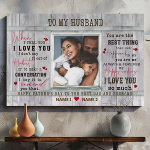 To My Husband – Custom Father's Day Canvas for the Best Dad and Husband