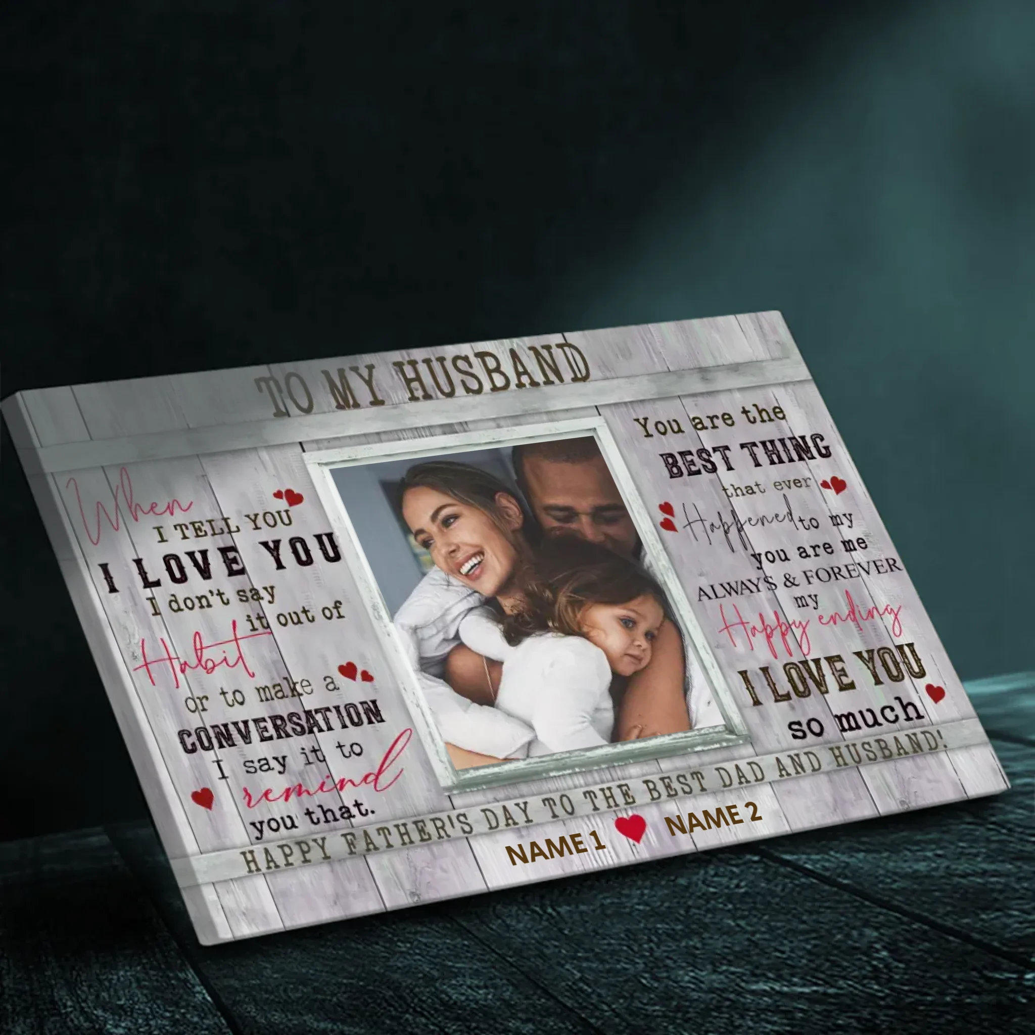 To My Husband – Custom Father's Day Canvas for the Best Dad and Husband