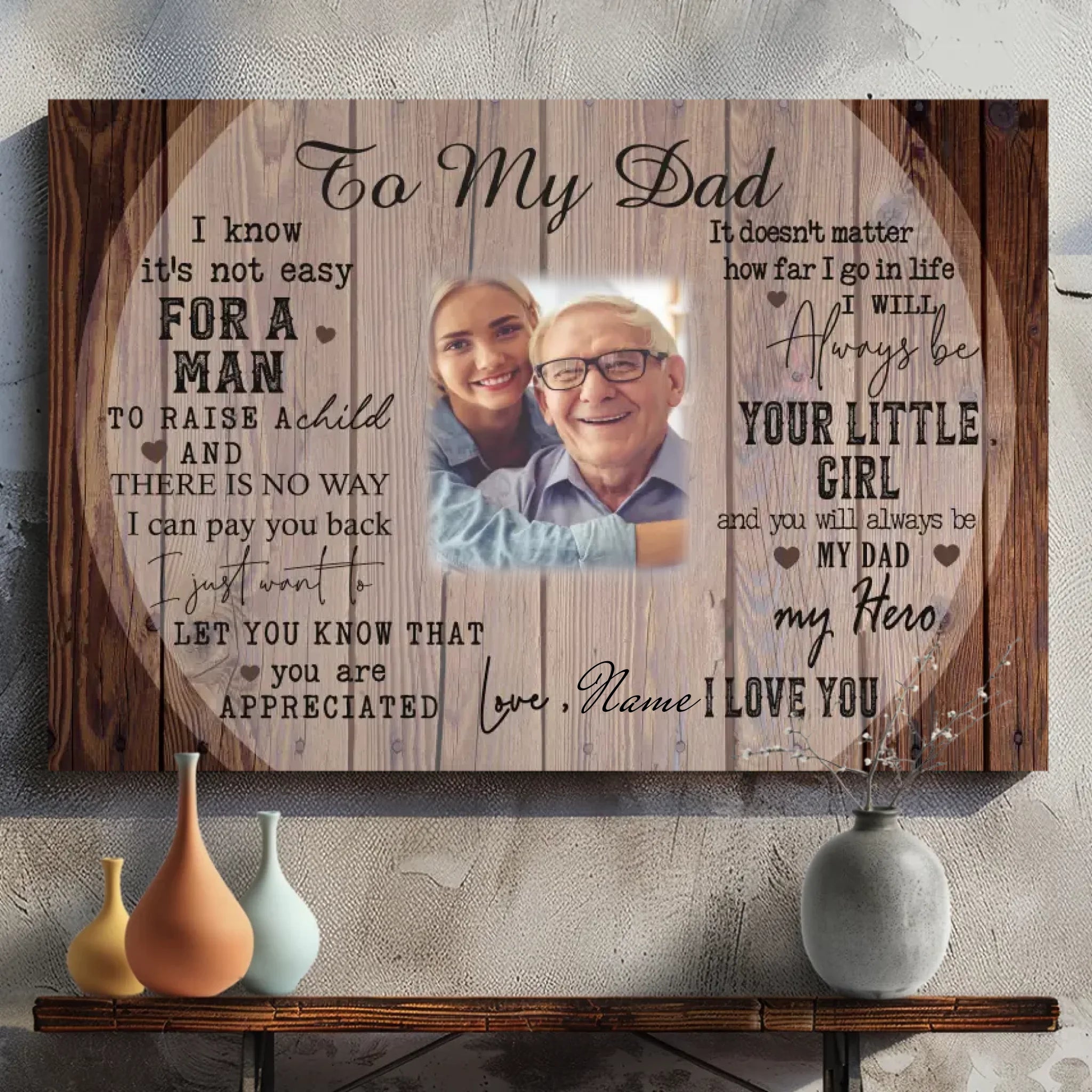 Personalized Father-Daughter Canvas – A Heartfelt Tribute to Dad | 89Prints