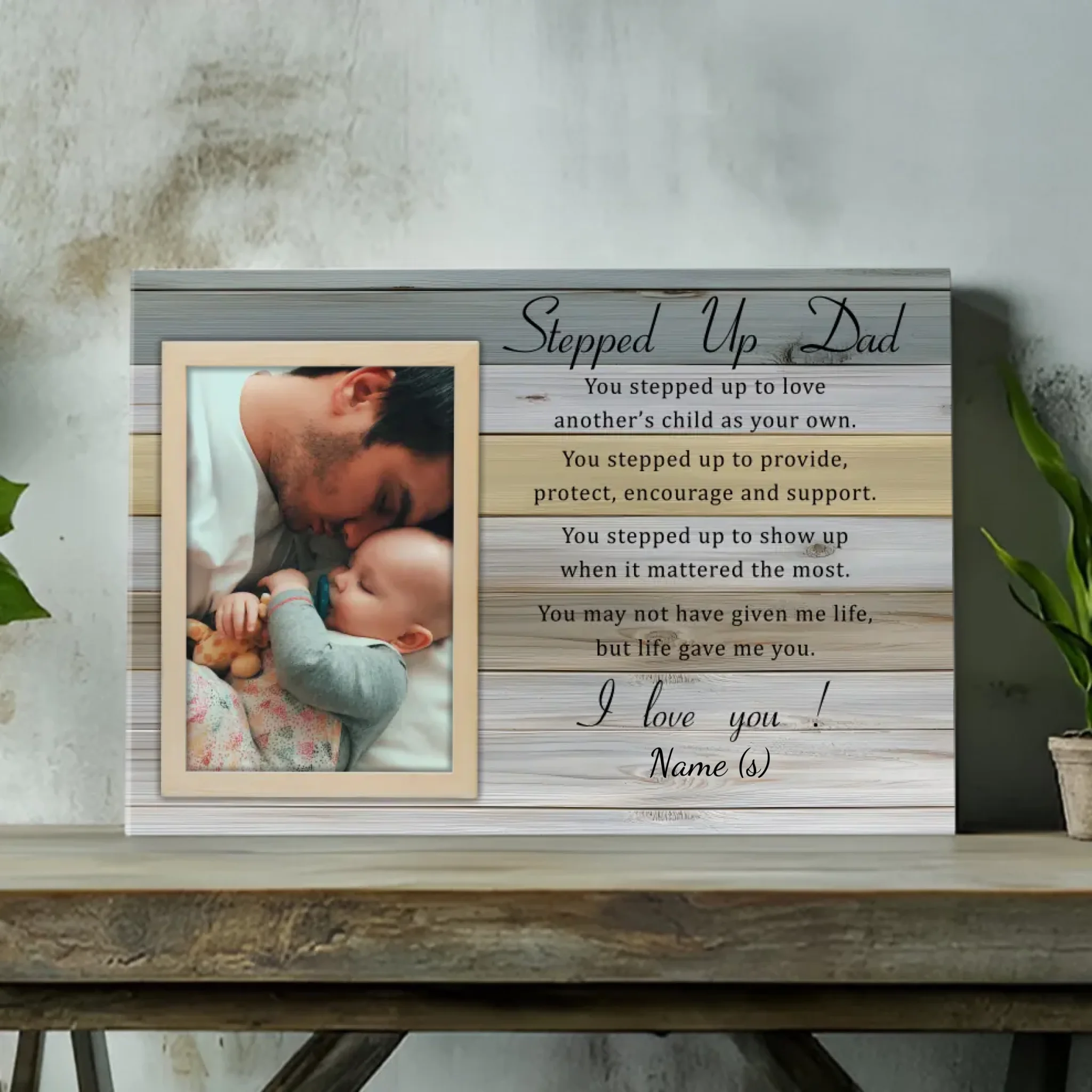 Personalized Canvas for Stepped-Up Dads – Celebrate His Love