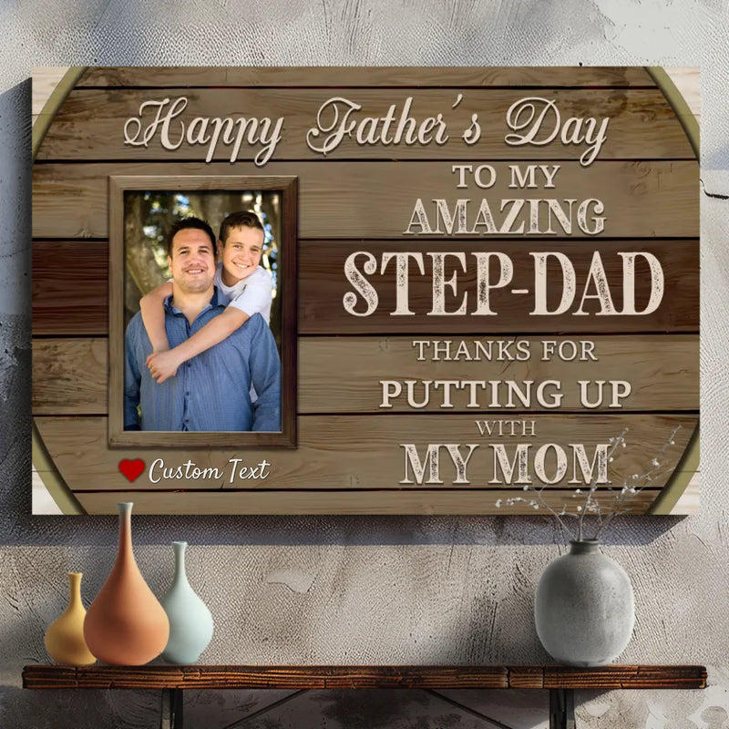 Customizable Canvas for Amazing Step-Dads – Perfect Father's Day Gift!