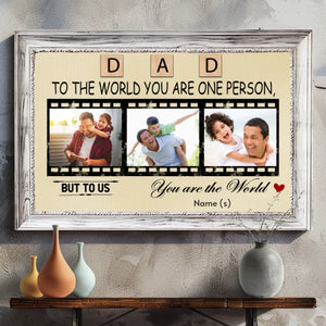 Custom Dad, You’re Our World Canvas – A Unique Gift for Fathers