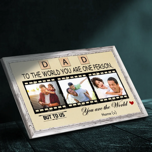 Custom Dad, You’re Our World Canvas – A Unique Gift for Fathers