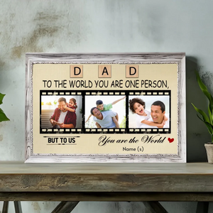 Custom Dad, You’re Our World Canvas – A Unique Gift for Fathers