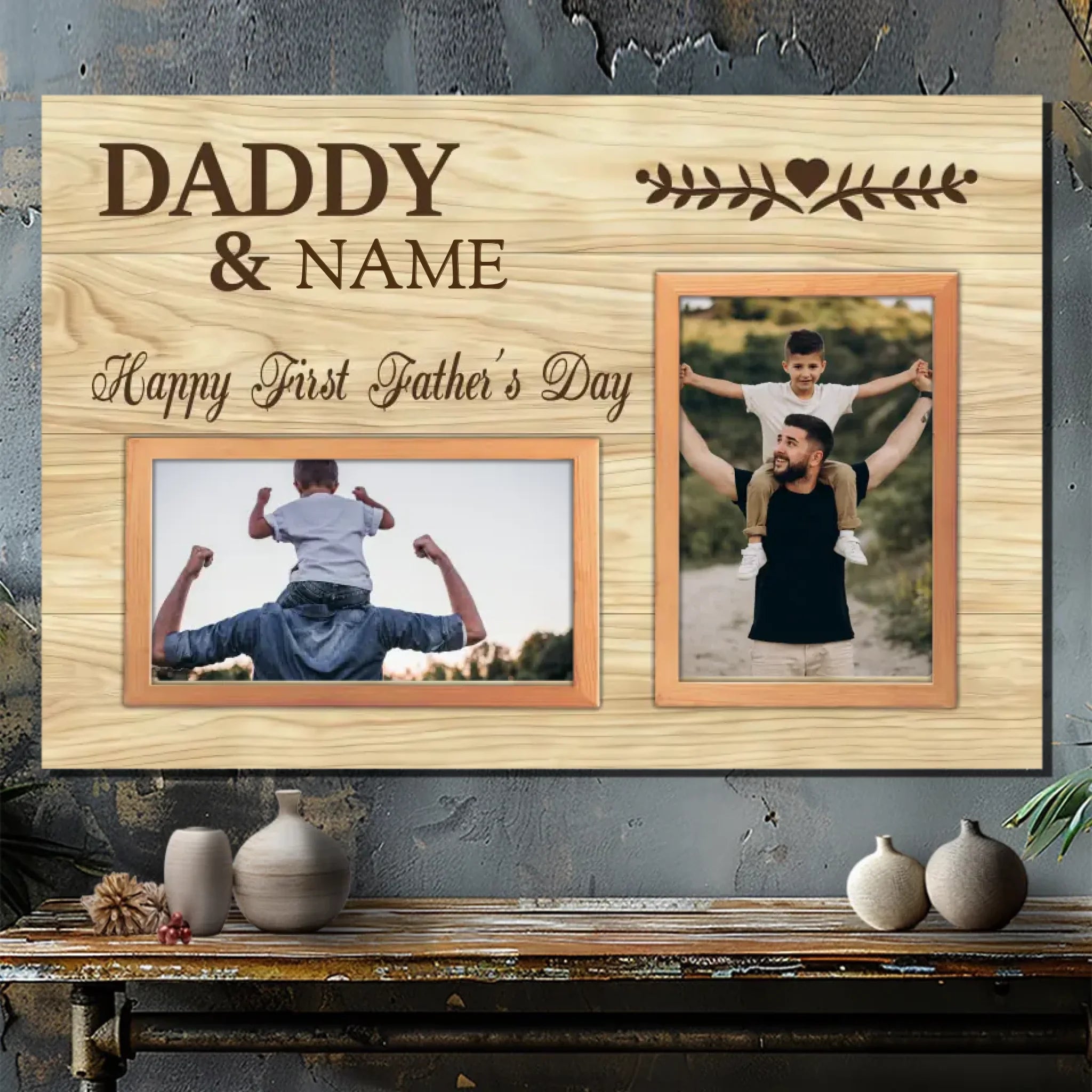 Personalized First Father's Day Canvas - Celebrate New Dads