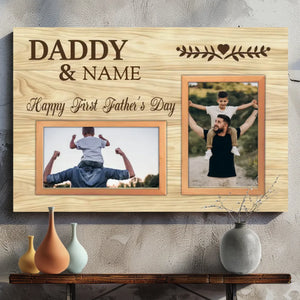 Personalized First Father's Day Canvas - Celebrate New Dads