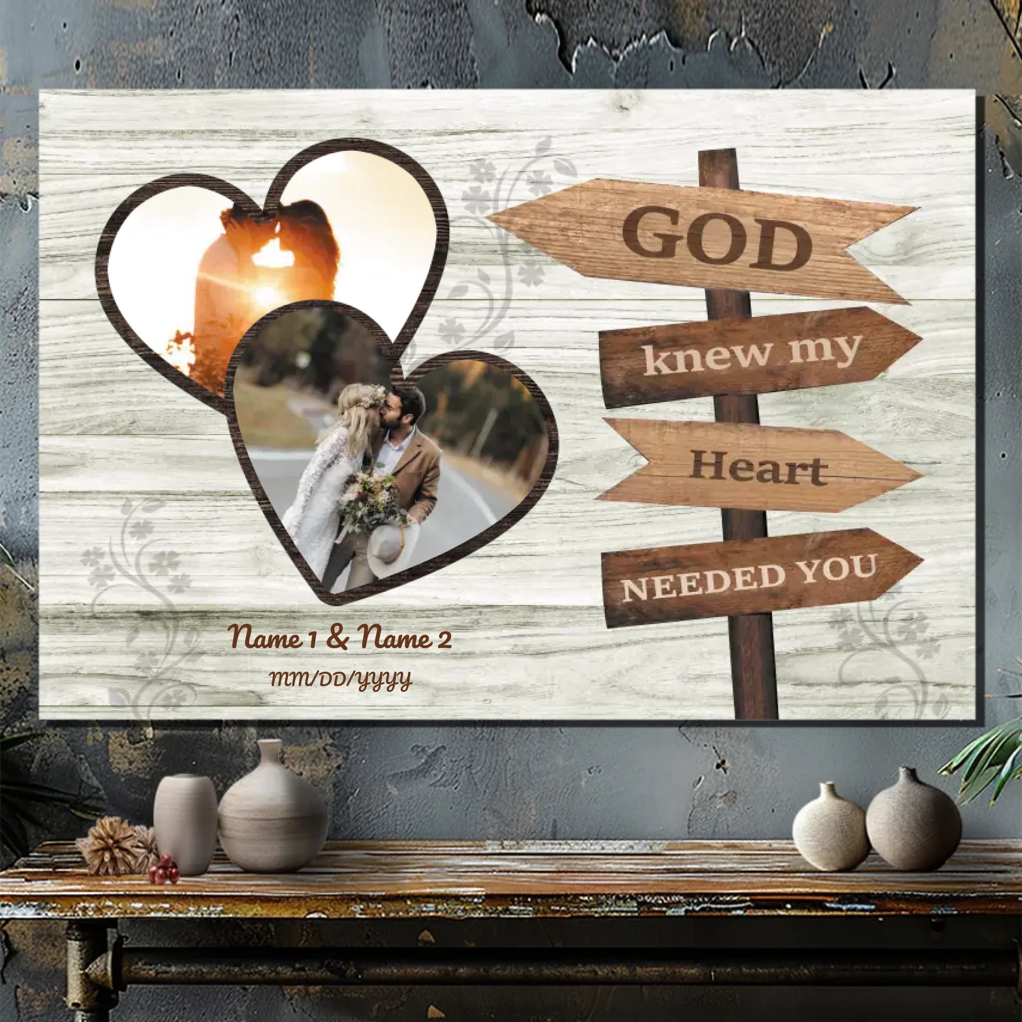 God Knew My Heart Needed You - Personalized Husband-Wife Gift