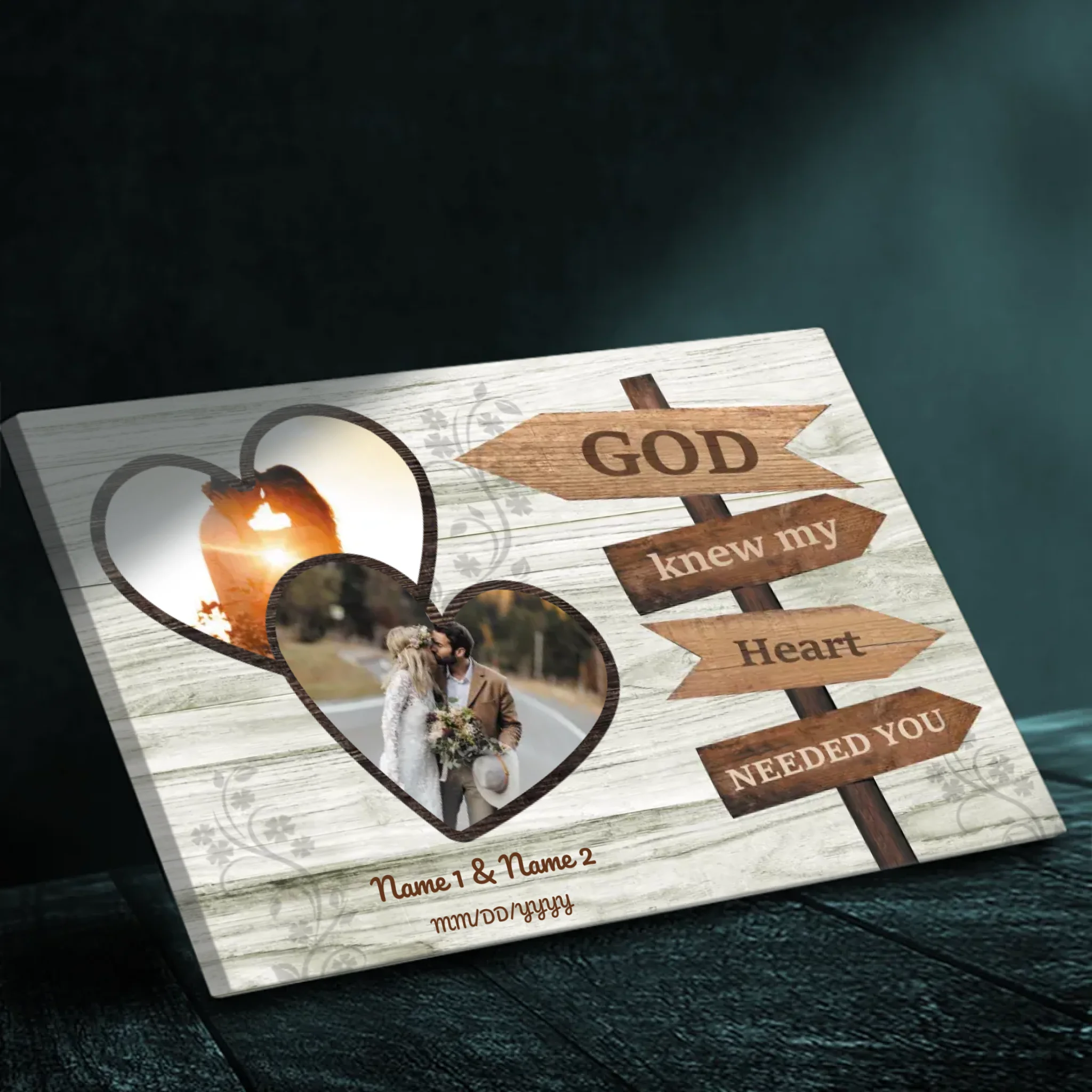 God Knew My Heart Needed You - Personalized Husband-Wife Gift