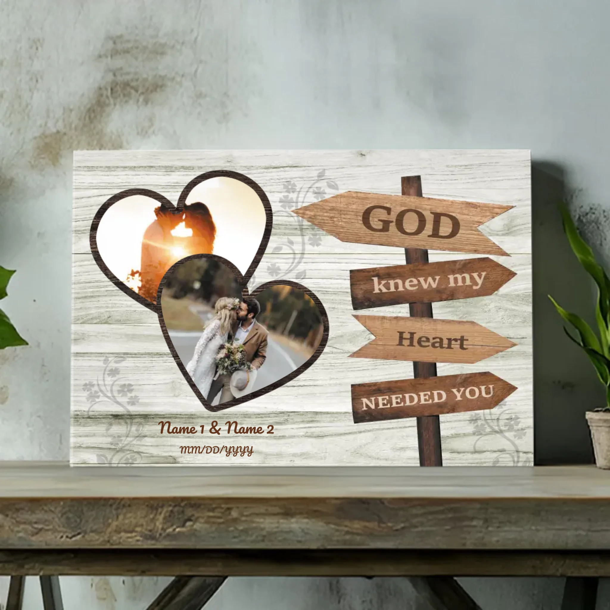 God Knew My Heart Needed You - Personalized Husband-Wife Gift