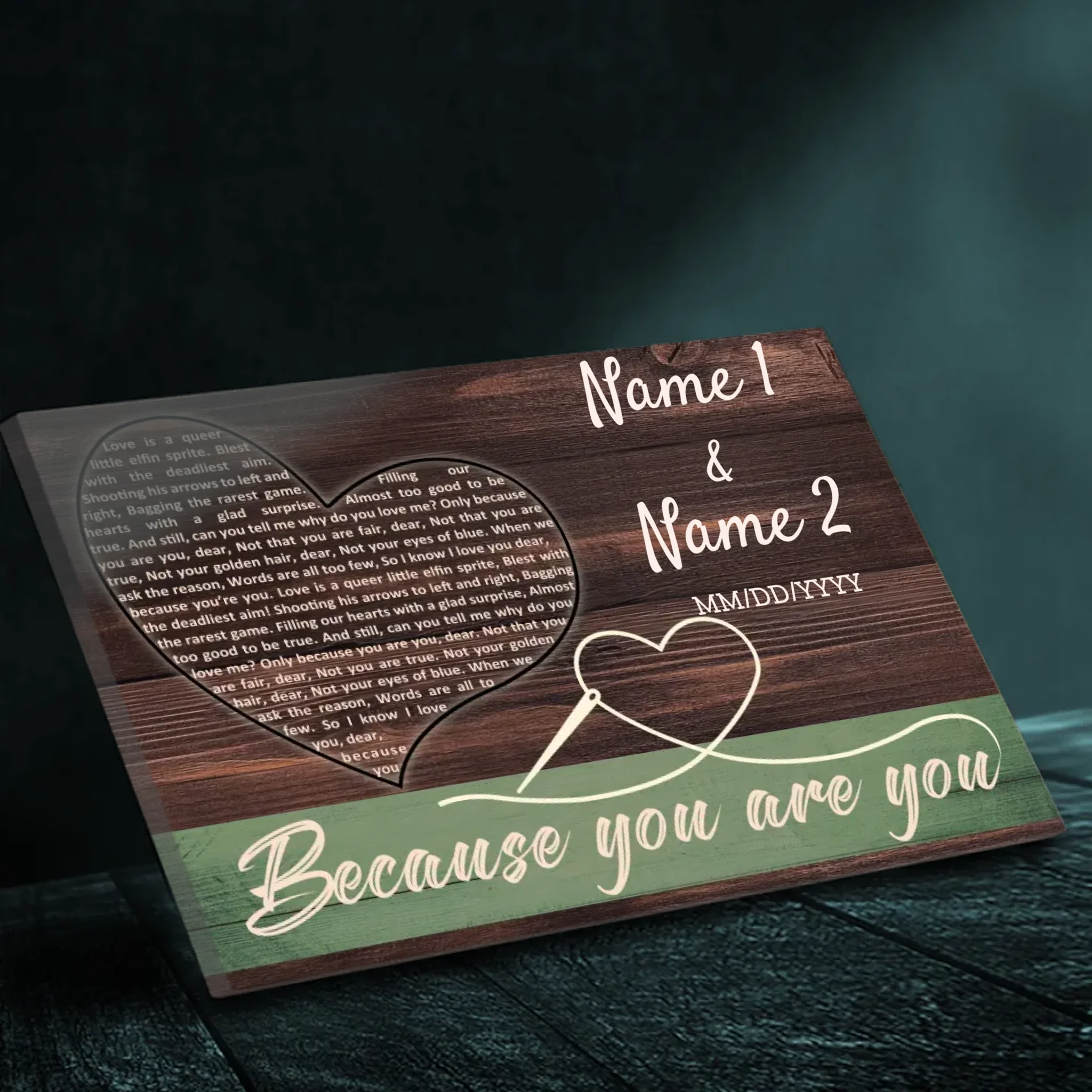 Custom Canvas: Because You Are You - Personalized Gift for Couples