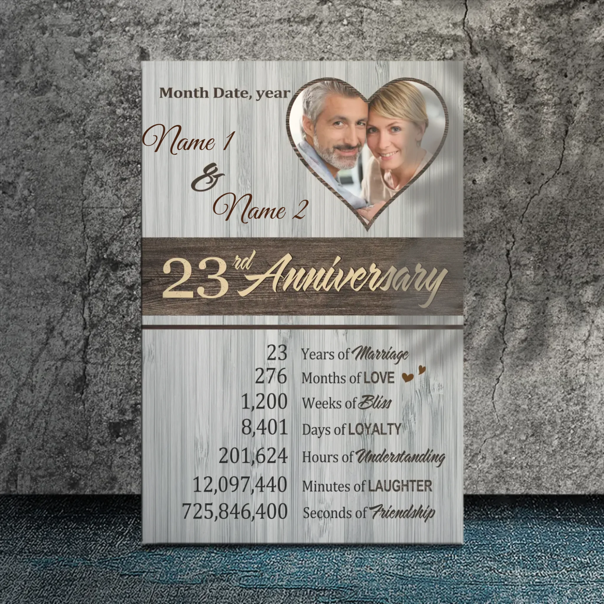 Custom Anniversary Canvas At 89Prints - 23 Years of Love and Laughter