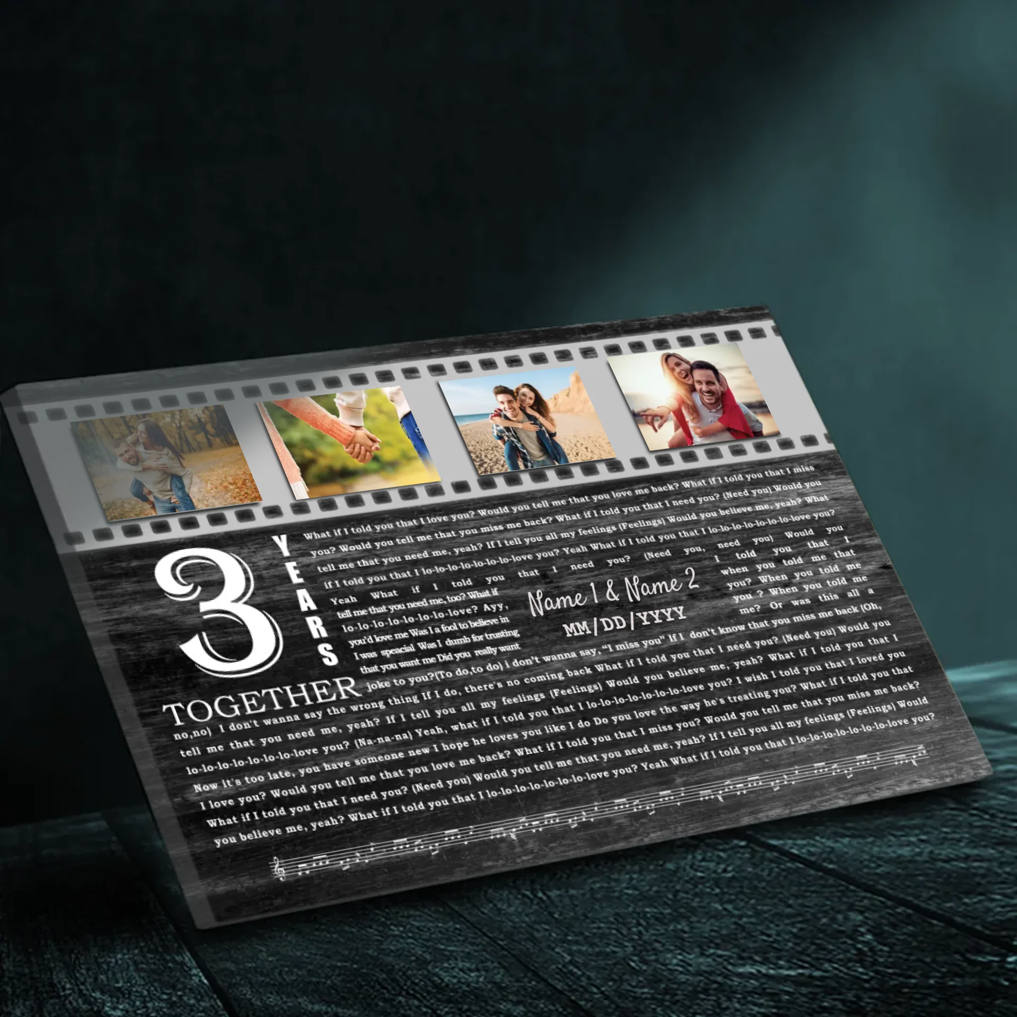 Personalized Canvas for Your 3rd Anniversary At 89Prints- Love Tribute