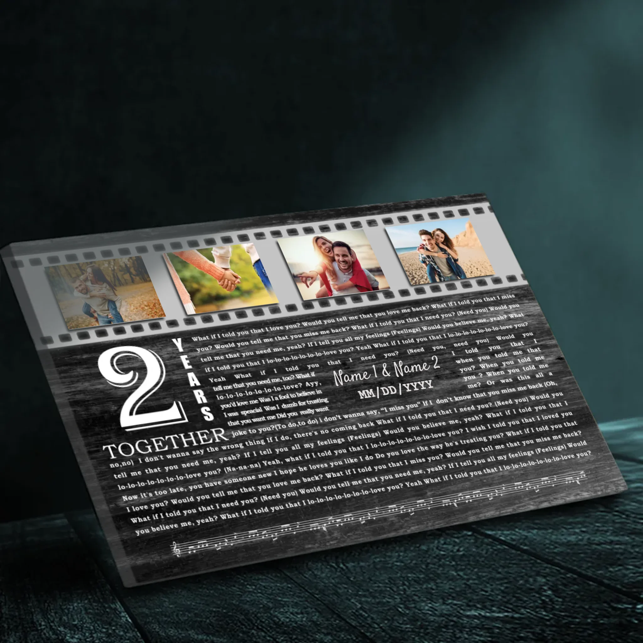 Celebrate 2 Years of Love: Personalized Canvas - 