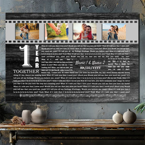 1-Year Love Journey: Customizable Canvas Art for Couples | 89Prints