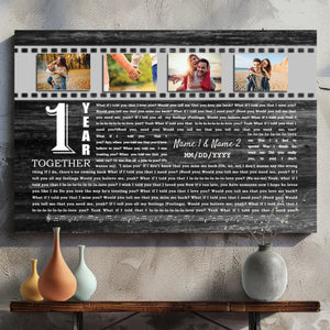 1-Year Love Journey: Customizable Canvas Art for Couples | 89Prints
