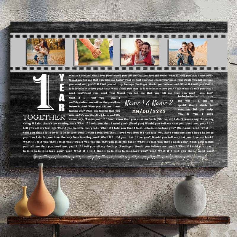 1-Year Love Journey: Customizable Canvas Art for Couples | 89Prints