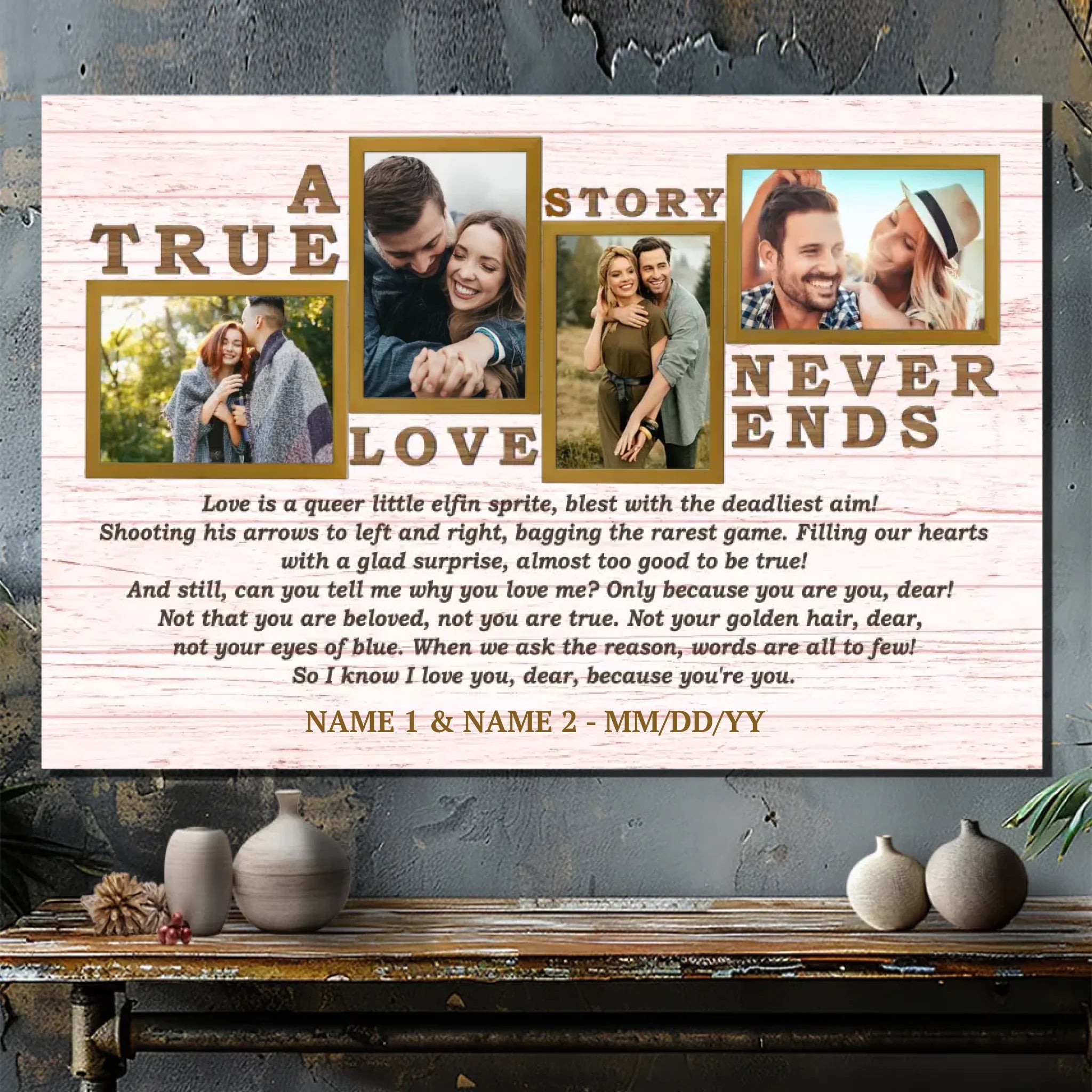 A True Love Story: Personalized Canvas Art for Couples At 89Prints