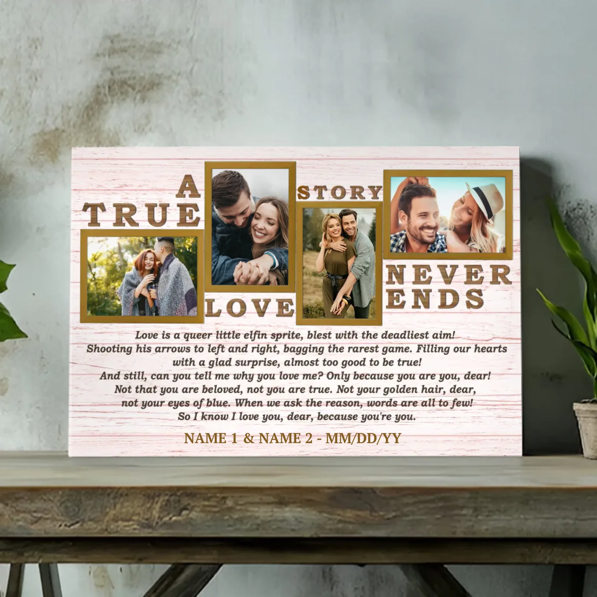 A True Love Story: Personalized Canvas Art for Couples At 89Prints