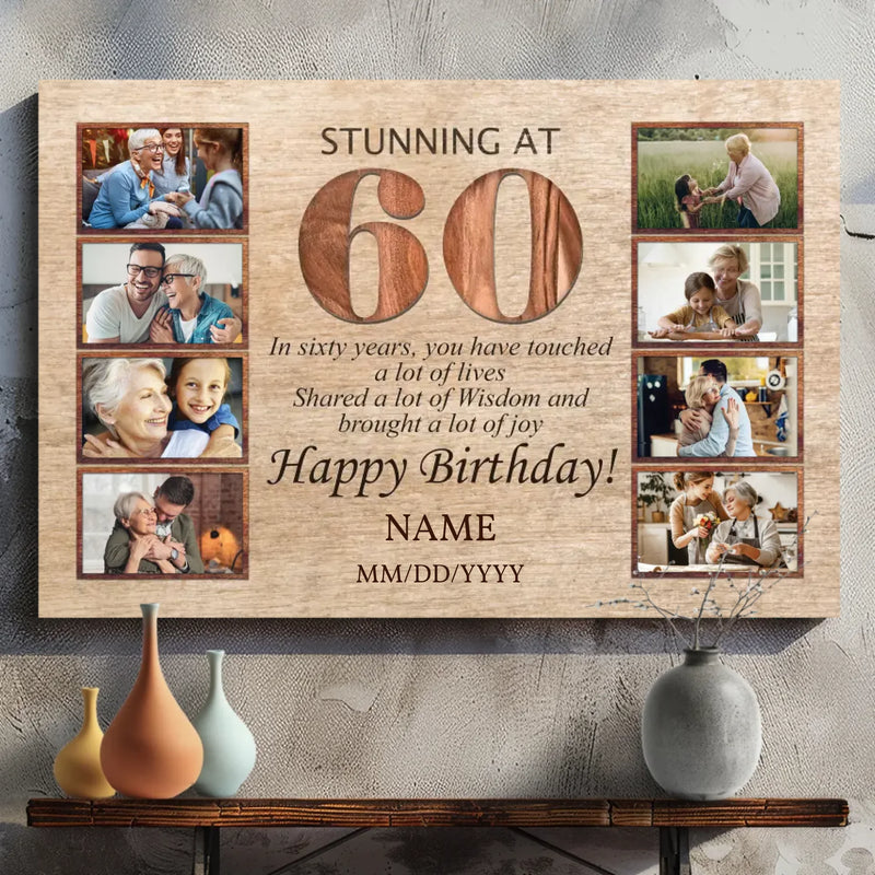 Personalized 60th Birthday Canvas - 