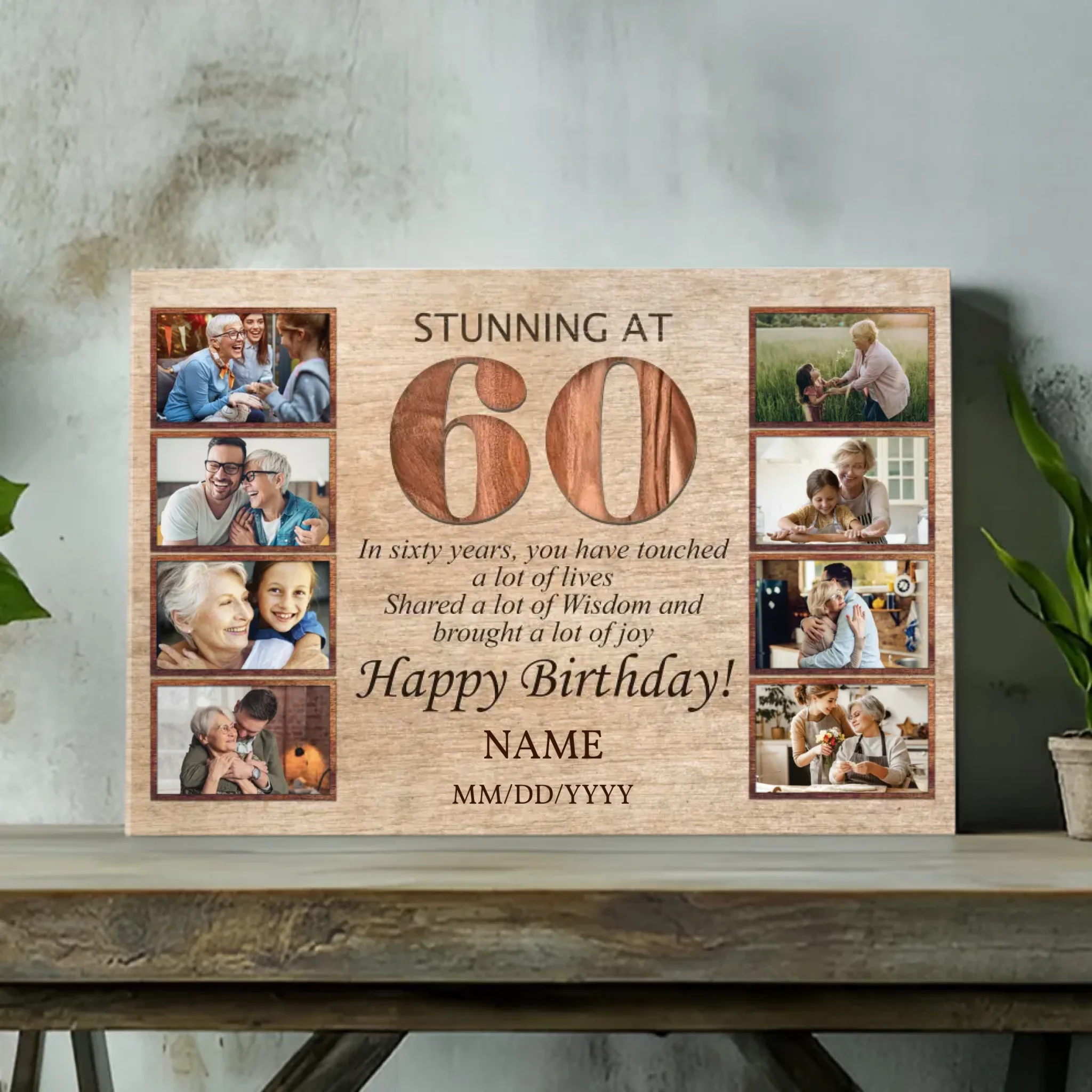 Personalized 60th Birthday Canvas - 