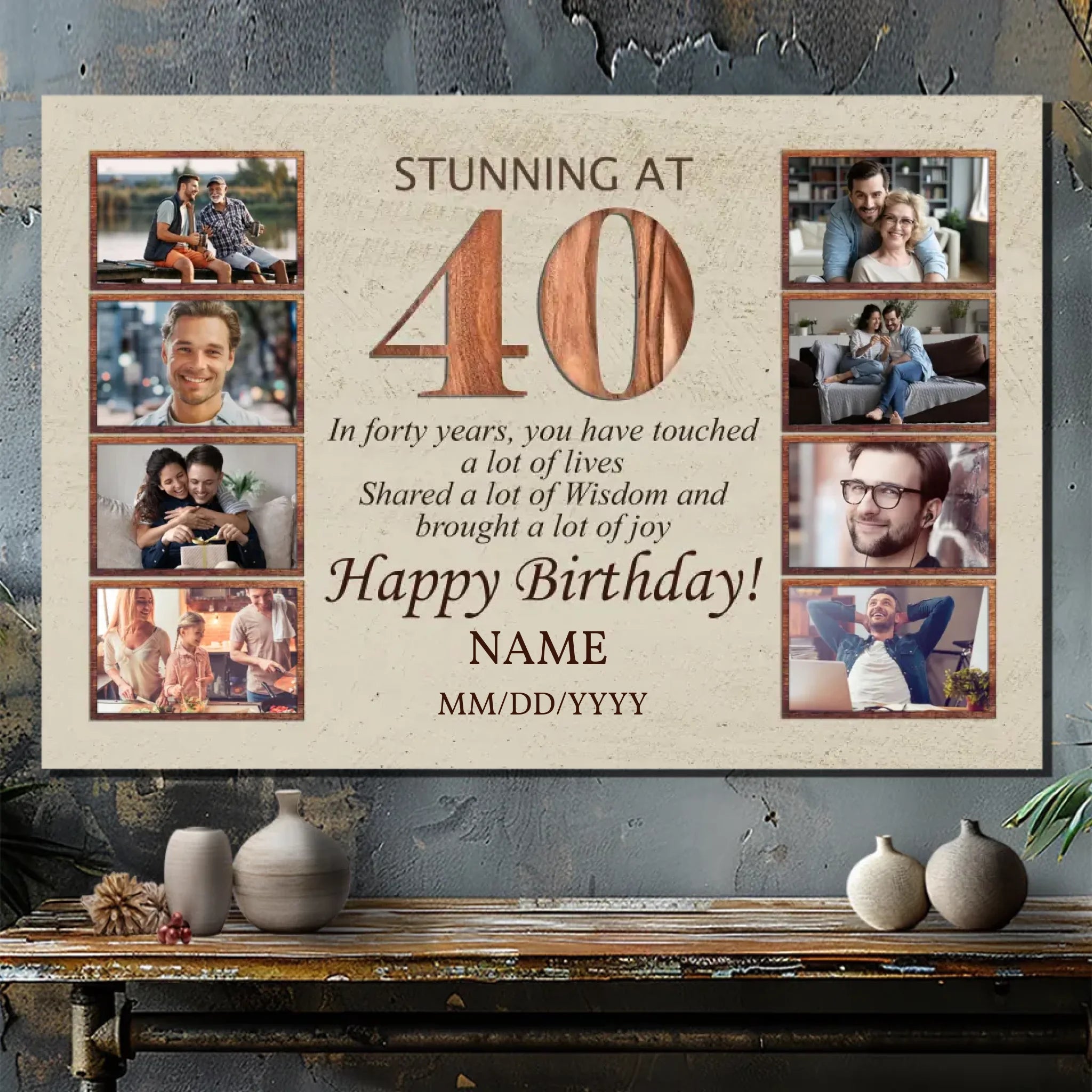 Custom 40th Birthday Canvas - 
