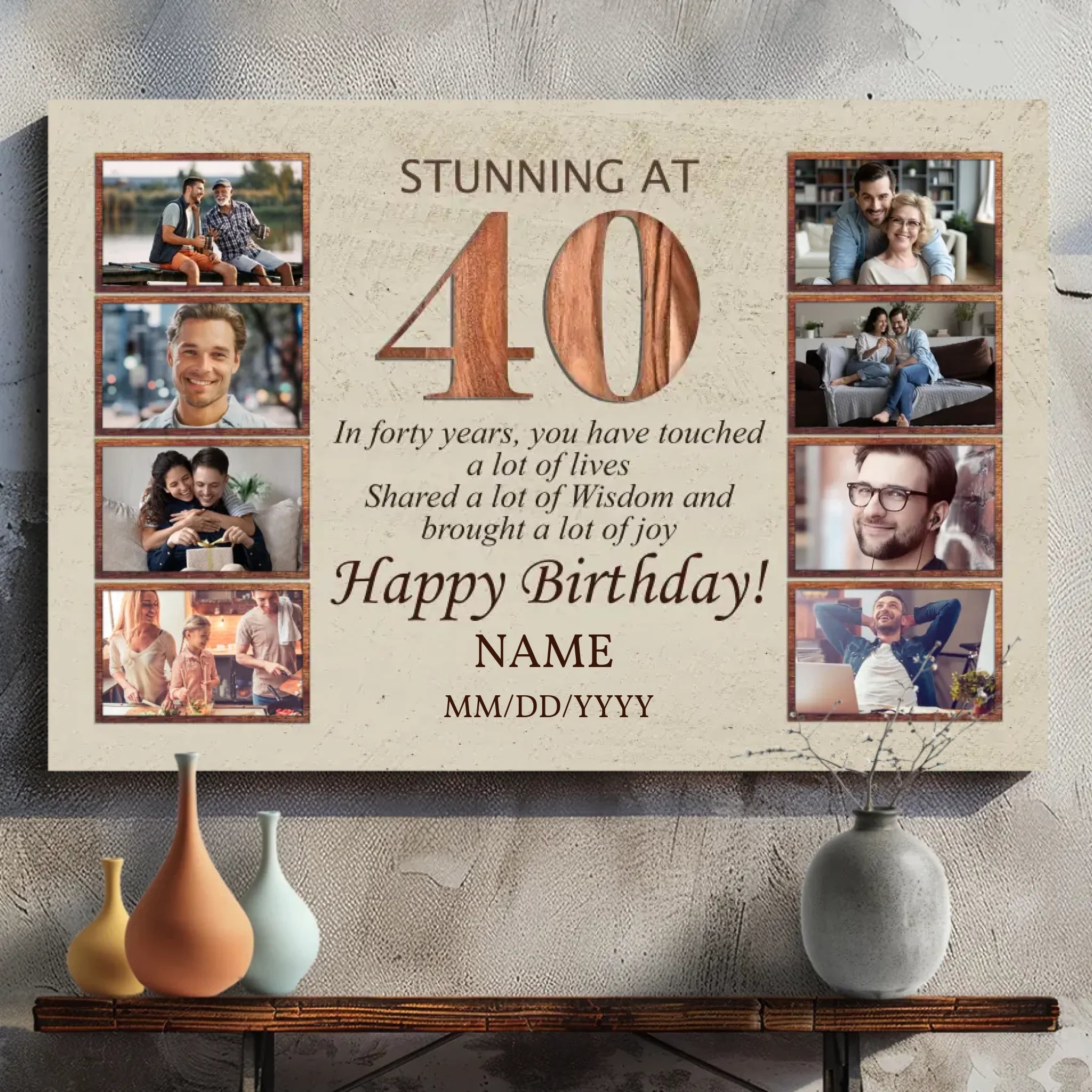 Custom 40th Birthday Canvas - 