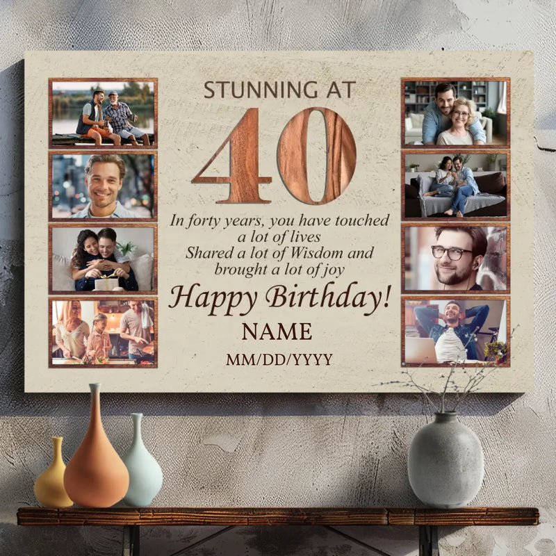 Custom 40th Birthday Canvas - 