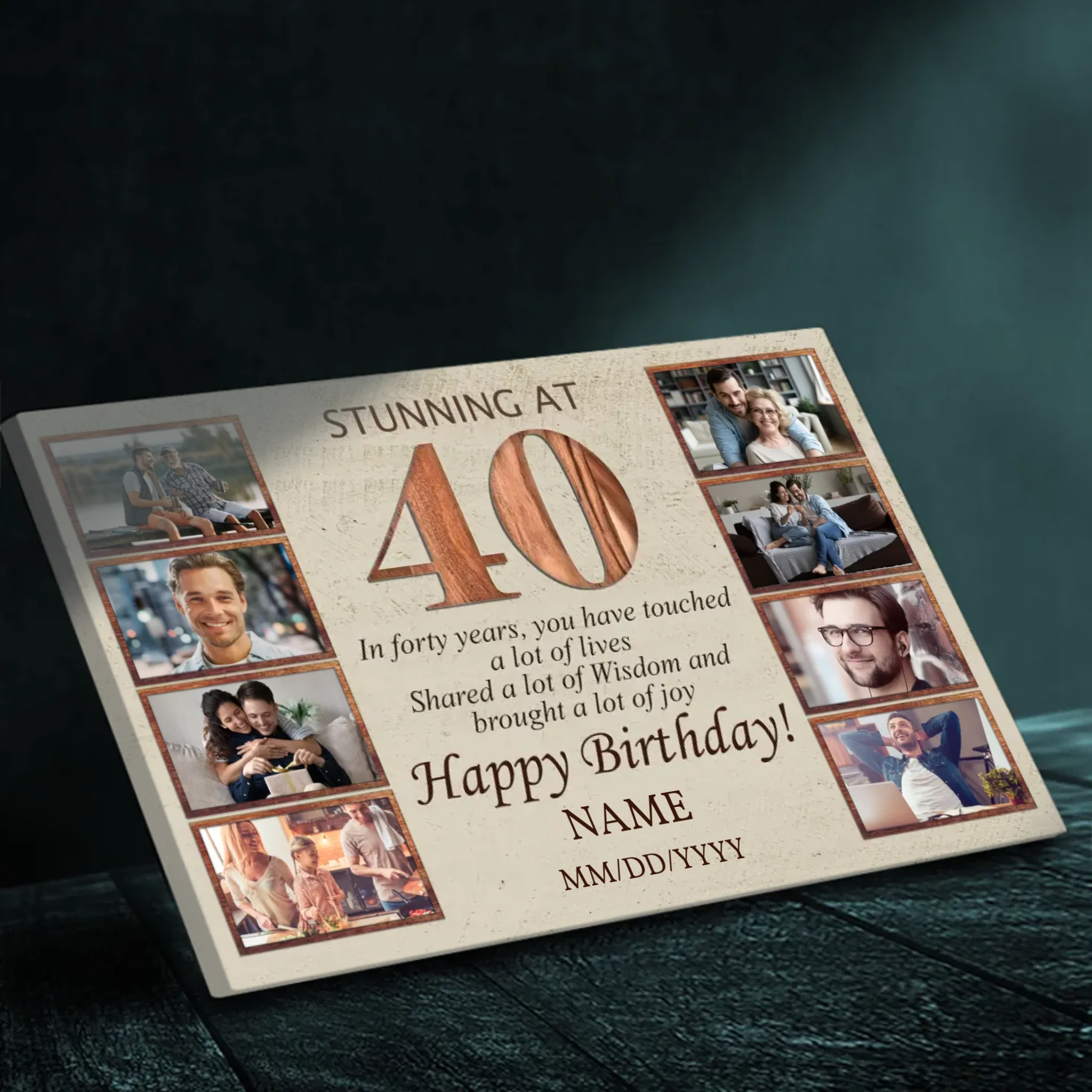 Custom 40th Birthday Canvas - 