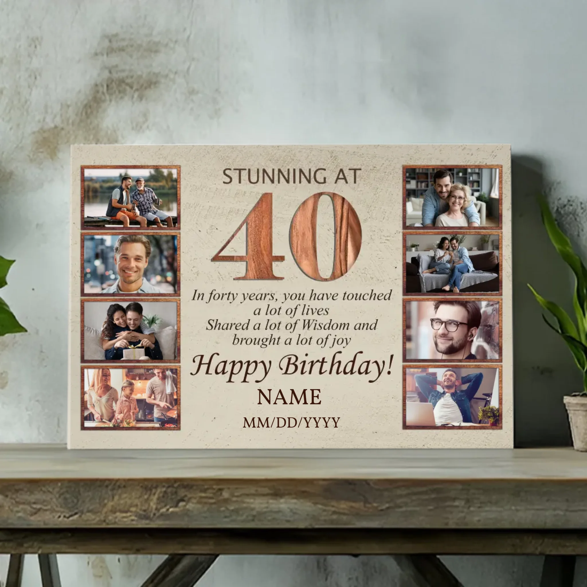 Custom 40th Birthday Canvas - 