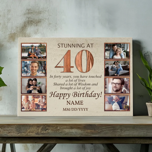 Custom 40th Birthday Canvas - 