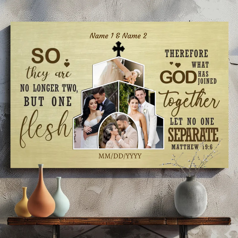 Personalized Wedding Canvas - Two Become One: Custom Names | 89Prints