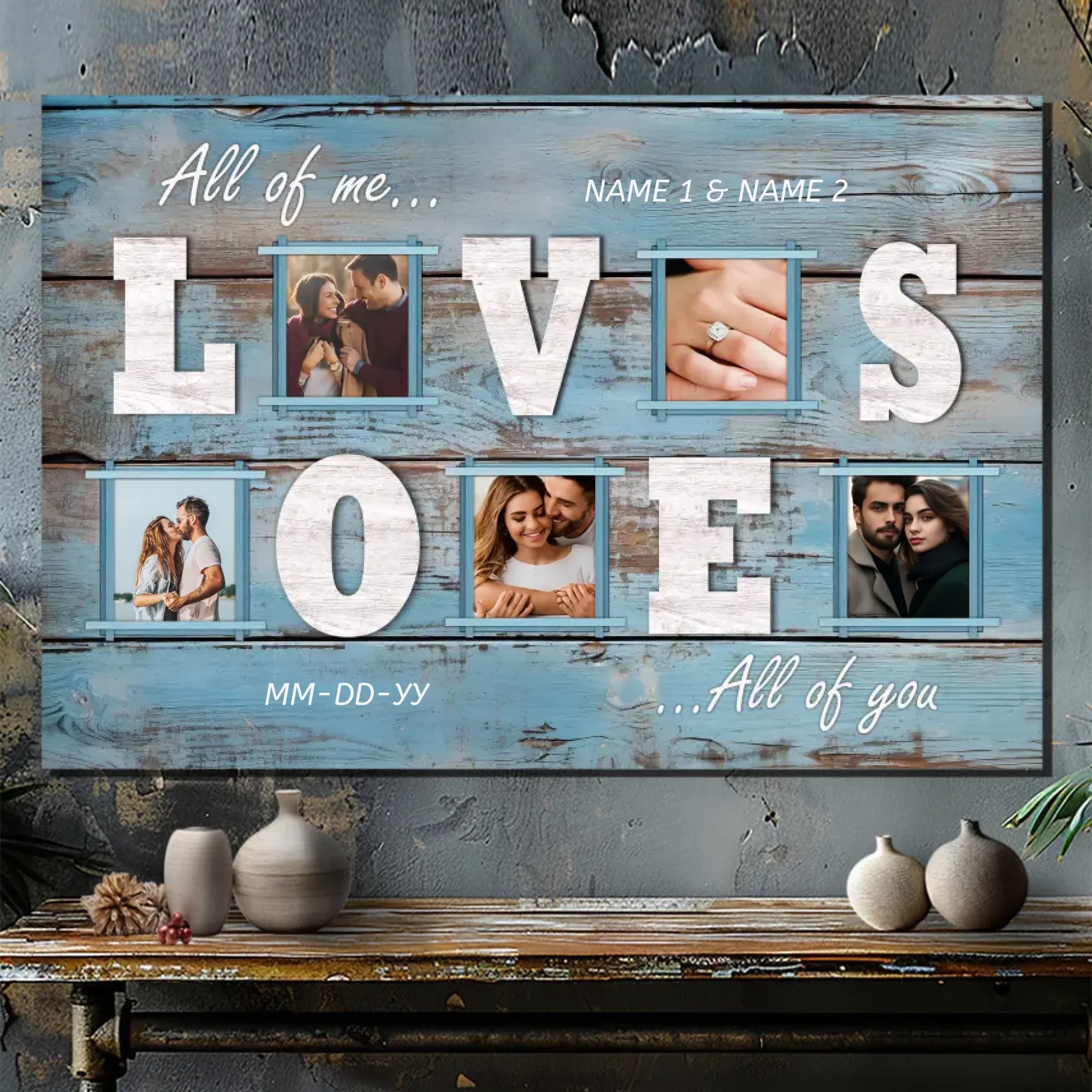 Custom Couple's Canvas - Personalized 5 Photo Collage Gift | 89Prints