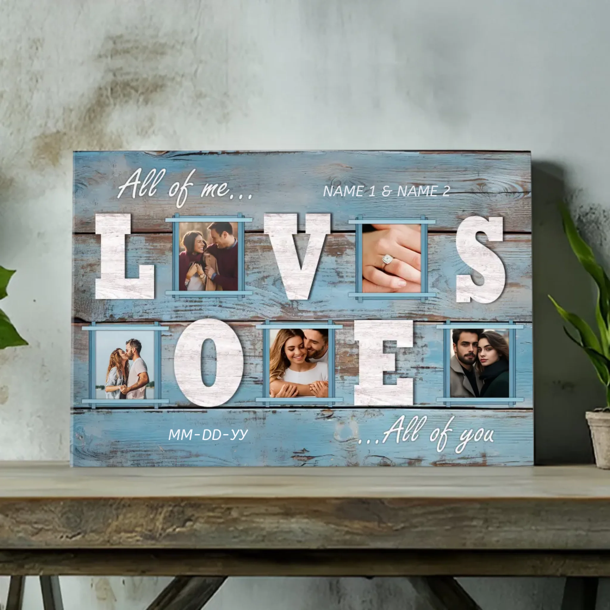 Custom Couple's Canvas - Personalized 5 Photo Collage Gift | 89Prints