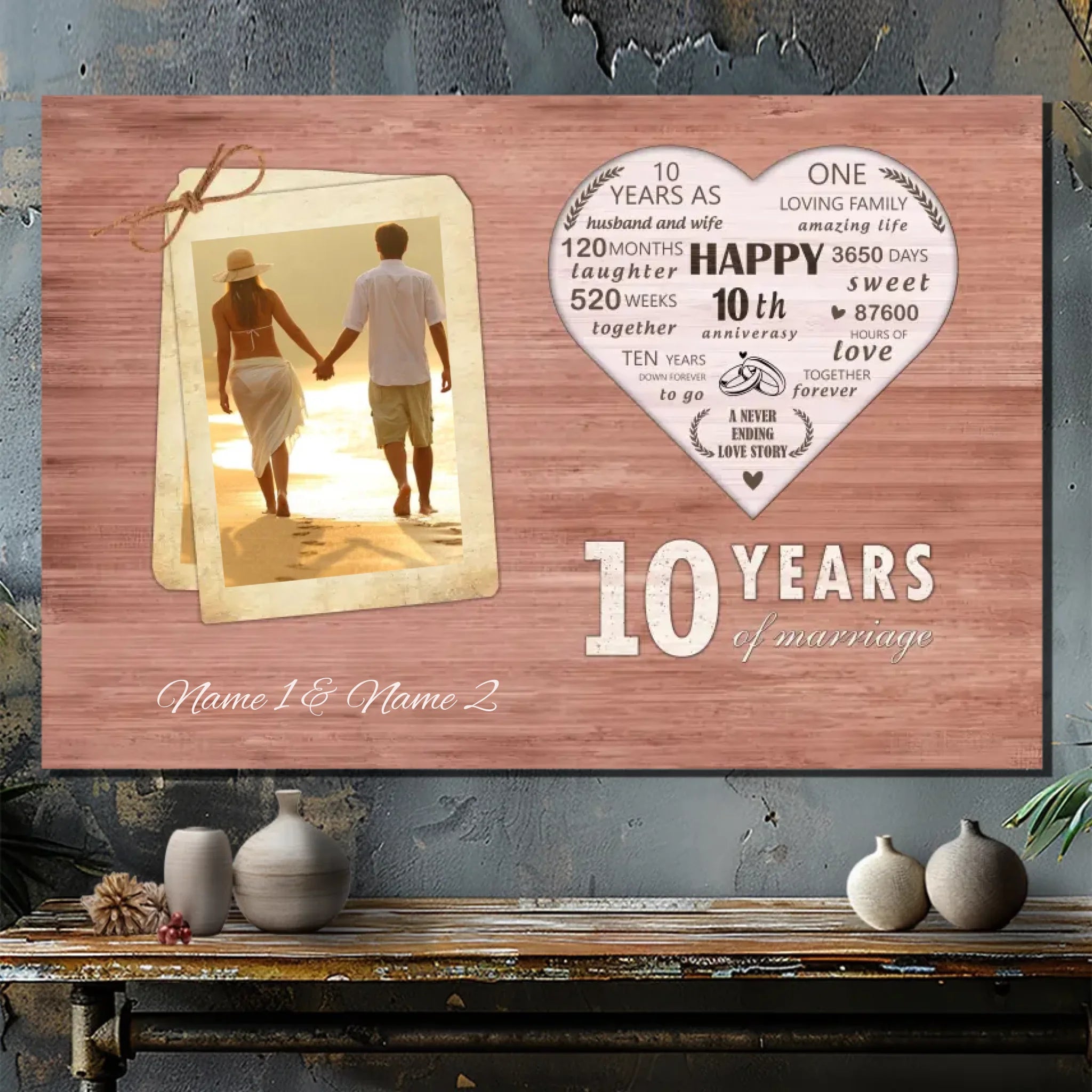 Personalized 10th Anniversary Canvas - 