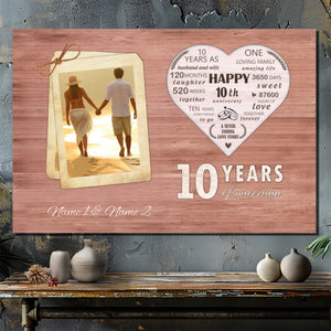 Personalized 10th Anniversary Canvas - 