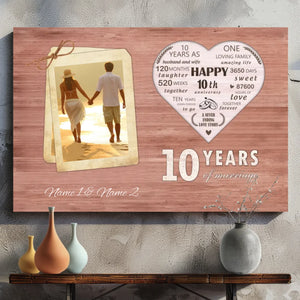 Personalized 10th Anniversary Canvas - 